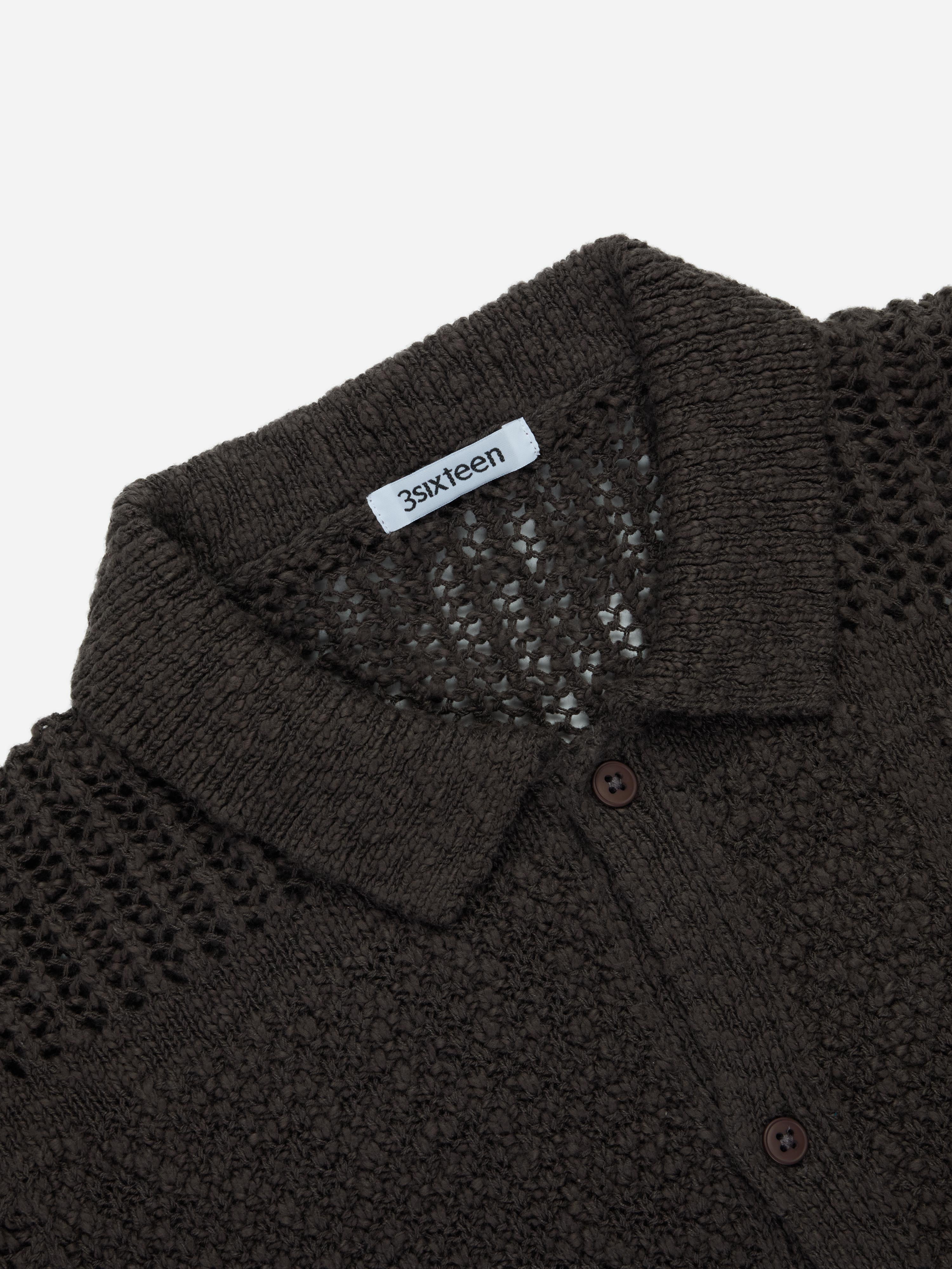 Short Sleeve Knit Shirt ~ Umber De Stijl – 3sixteen