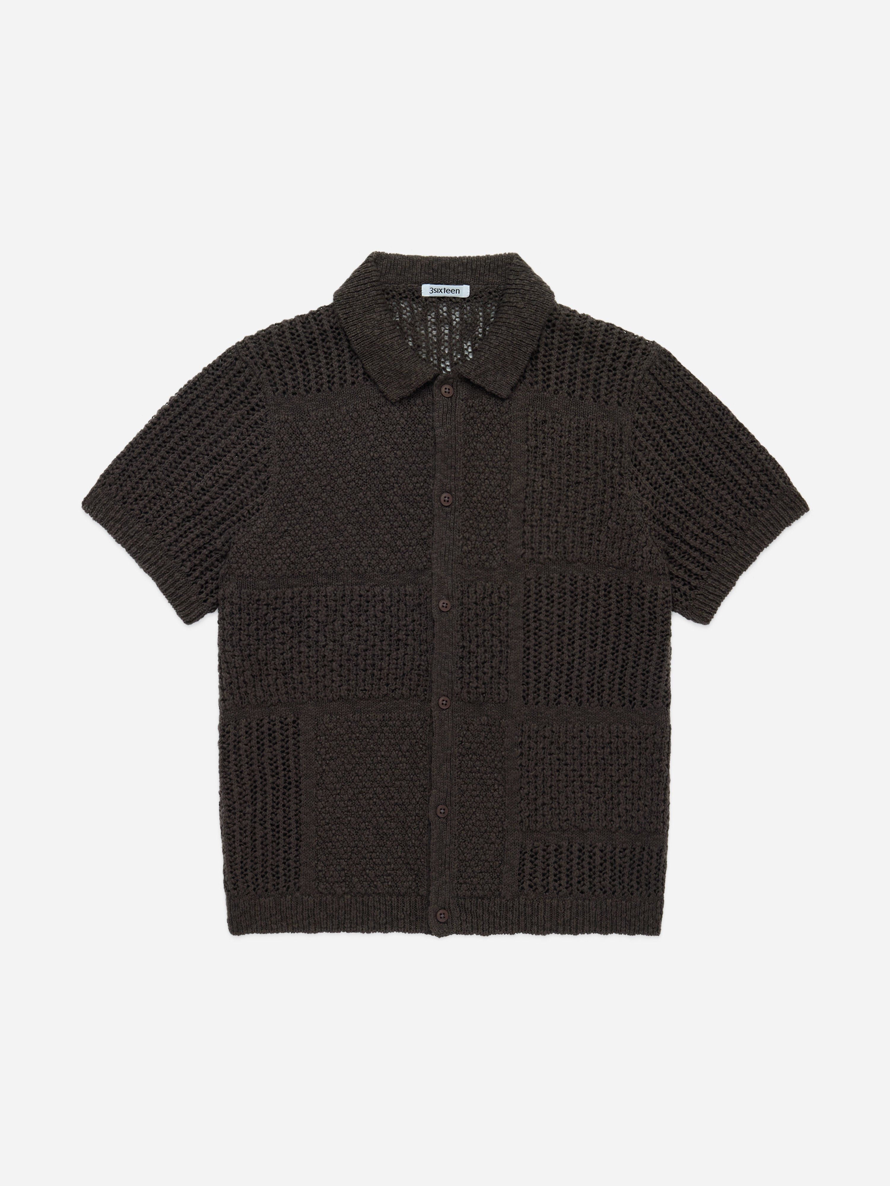 Short Sleeve Knit Shirt ~ Umber De Stijl – 3sixteen