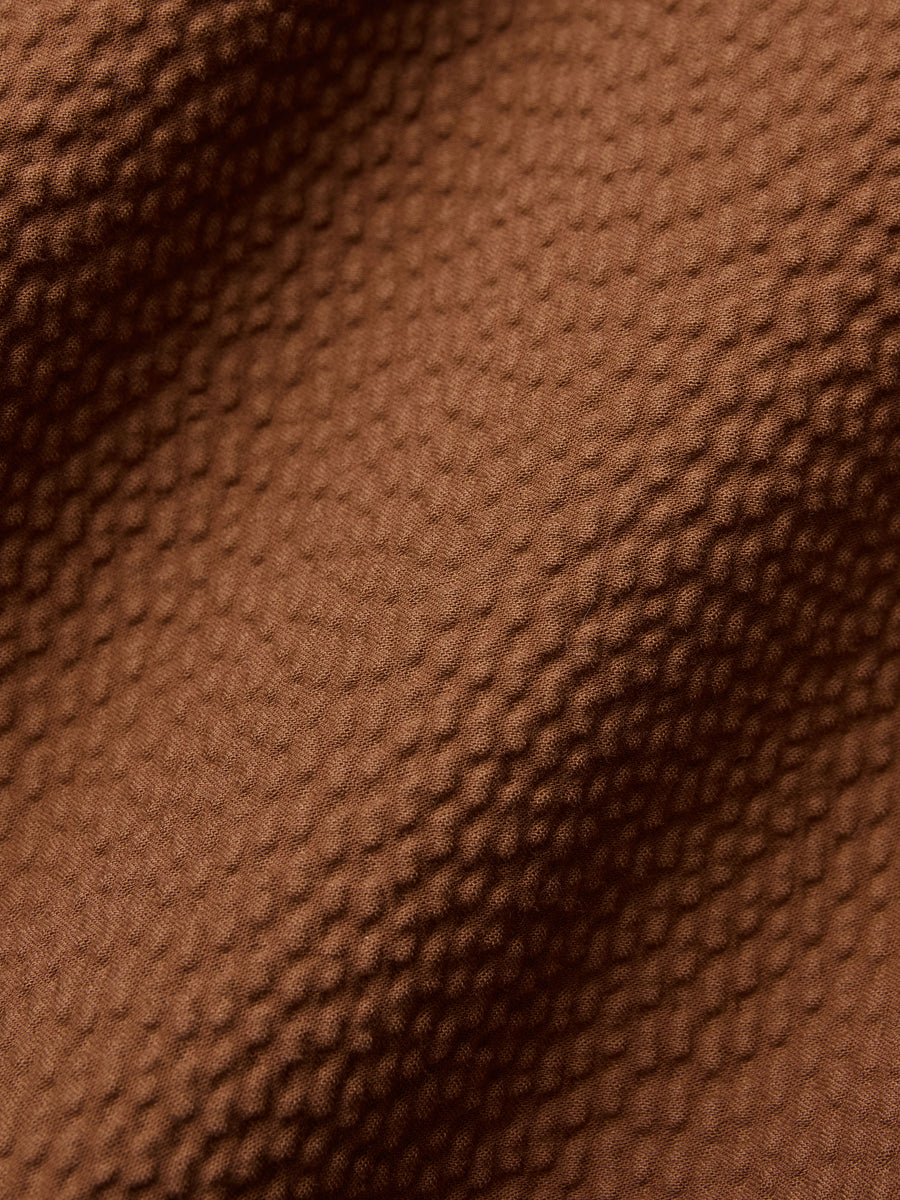 Short Sleeve Loop Shirt ~ Cinnamon Seersucker