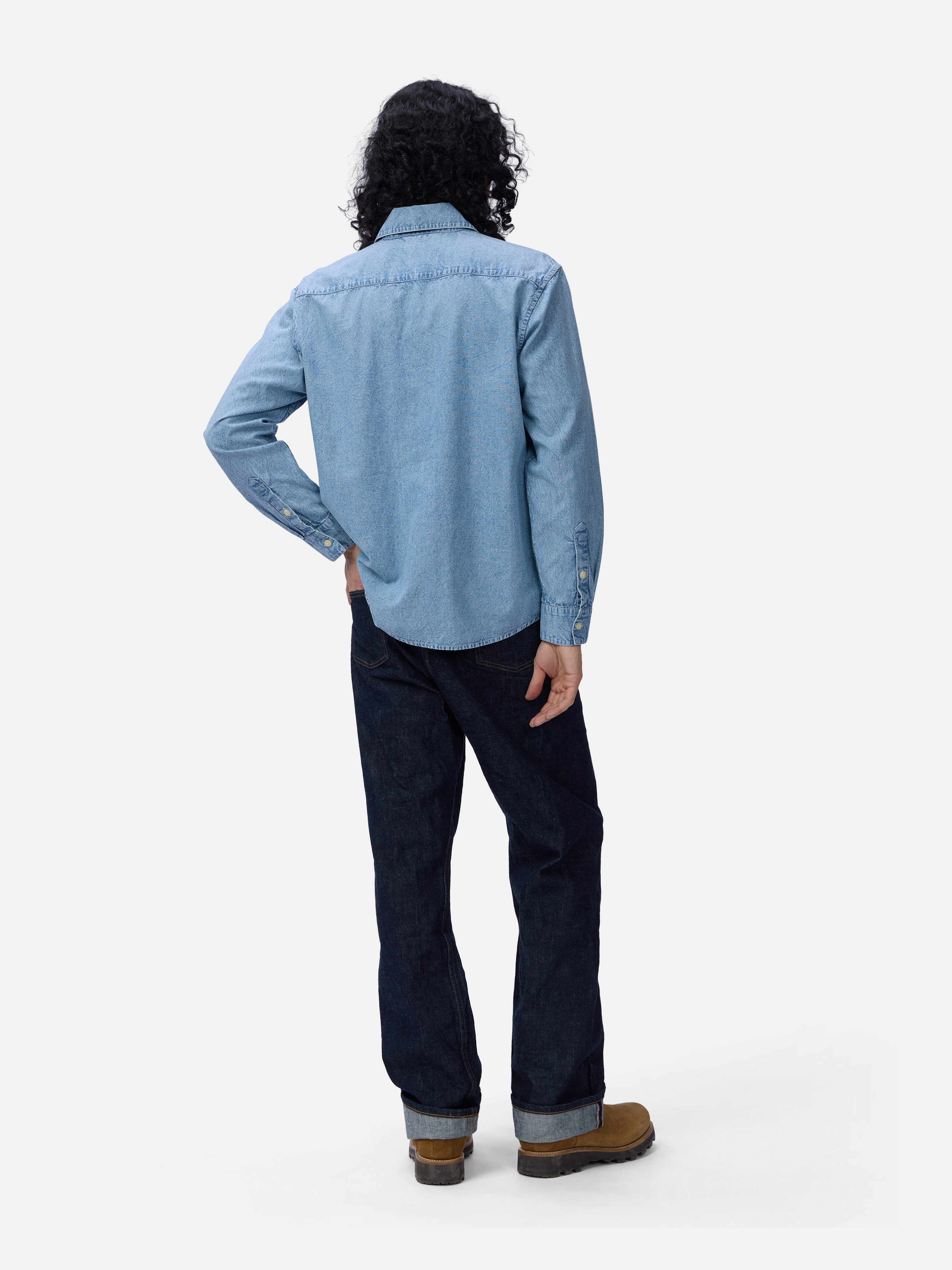Utility Chambray Shirt ~ Washed Indigo – 3sixteen