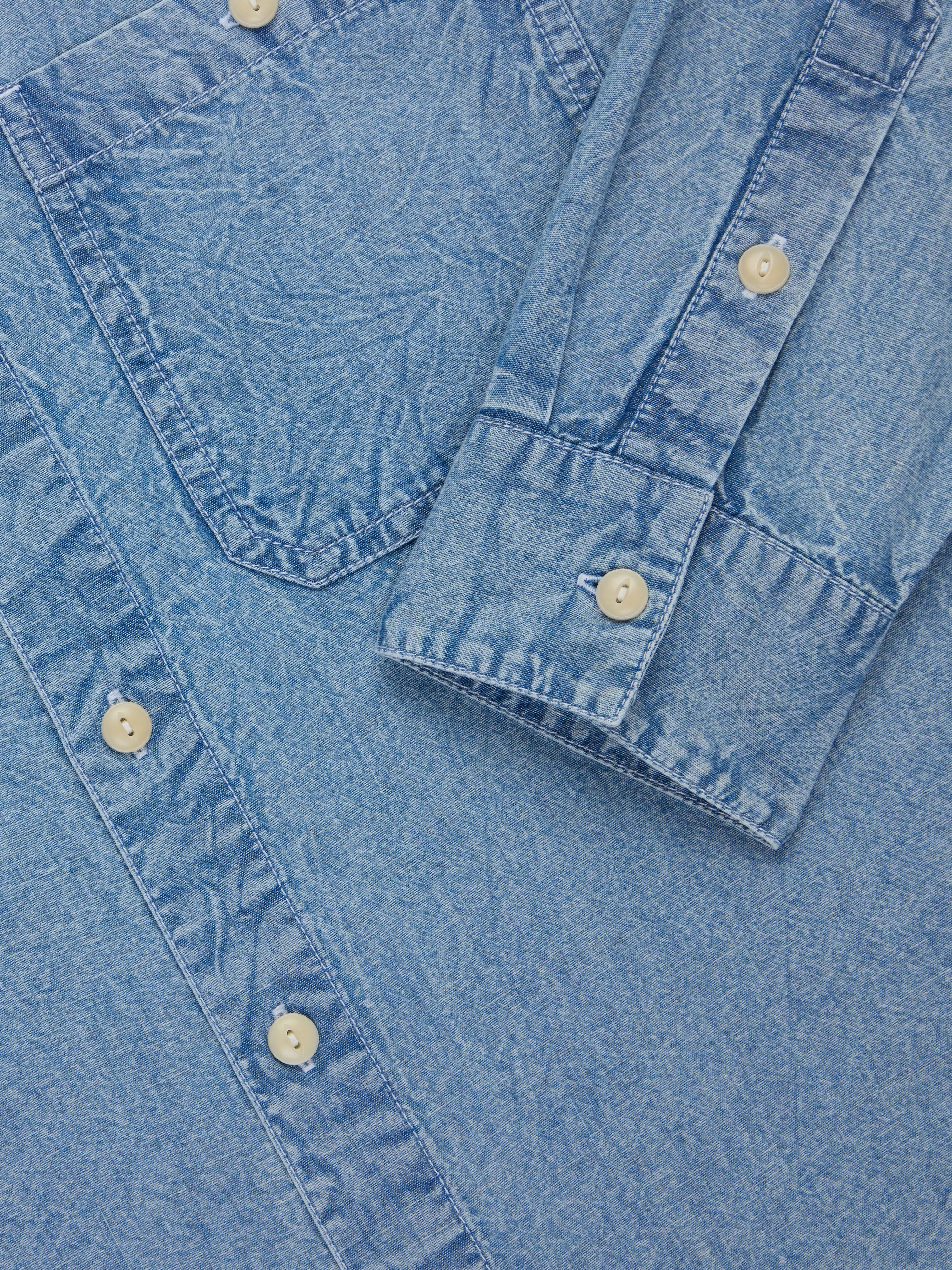 Utility Chambray Shirt ~ Washed Indigo – 3sixteen