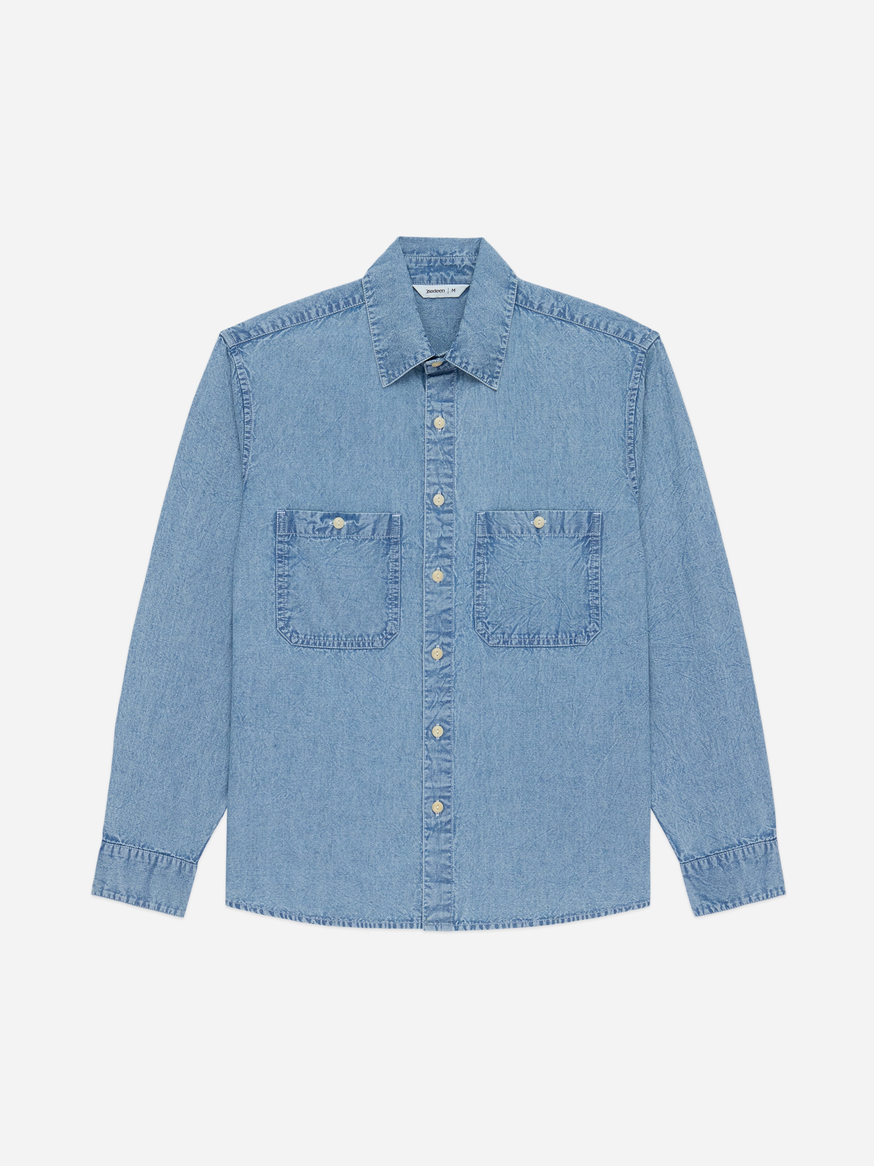 Utility Chambray Shirt ~ Washed Indigo – 3sixteen