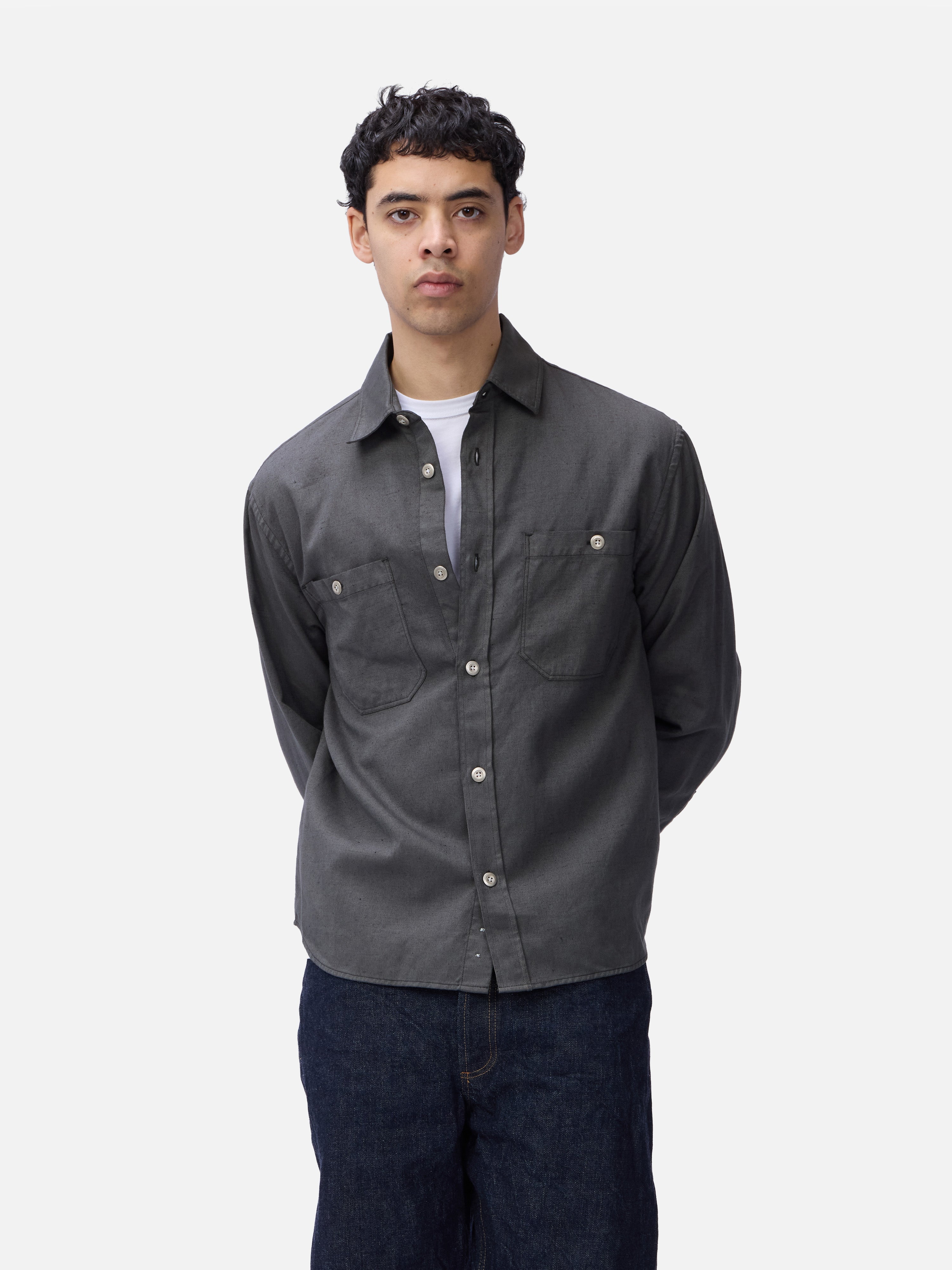 Utility Overshirt ~ Pavement Overdye Canvas – 3sixteen