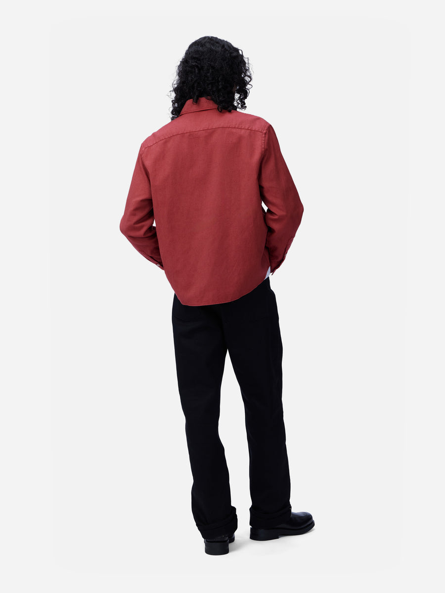 Utility Overshirt ~ Brick Overdye Canvas