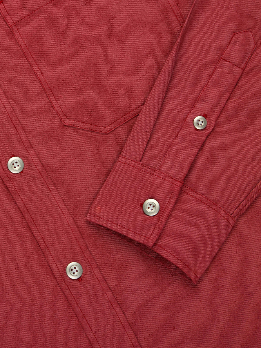 Utility Overshirt ~ Brick Overdye Canvas