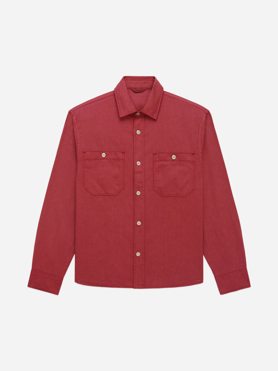 Utility Overshirt ~ Brick Overdye Canvas