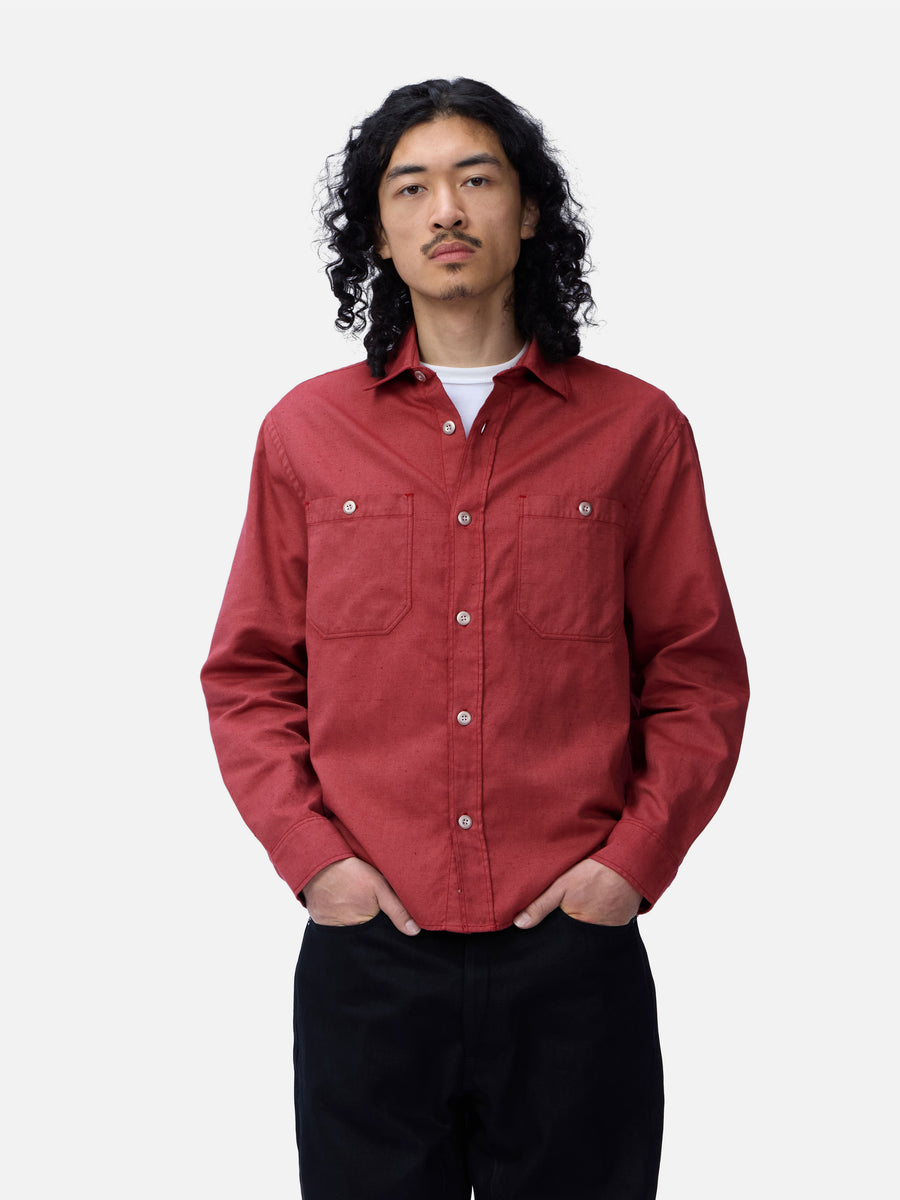 Utility Overshirt ~ Brick Overdye Canvas