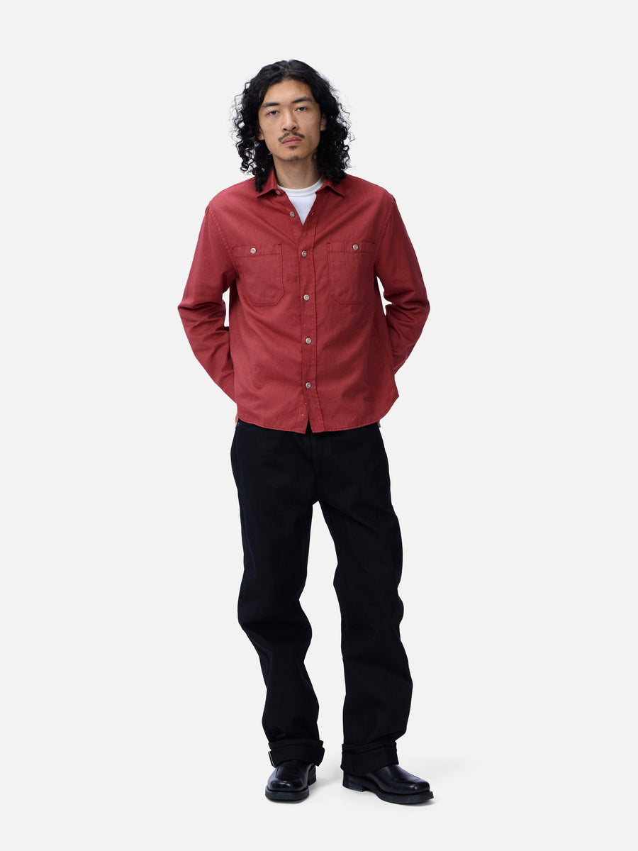 Utility Overshirt ~ Brick Overdye Canvas