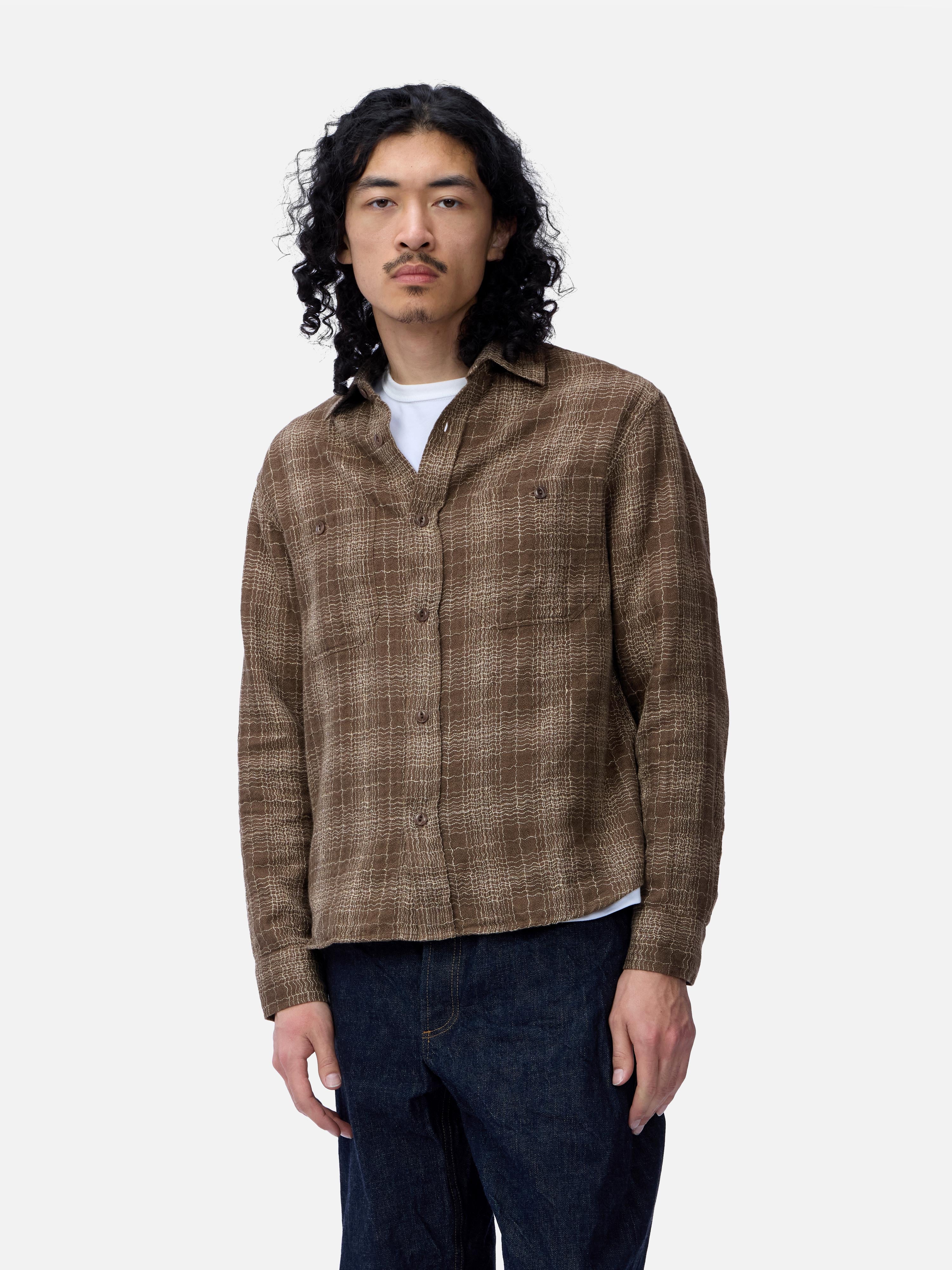 Utility Shirt ~ Drab Wavy Check – 3sixteen