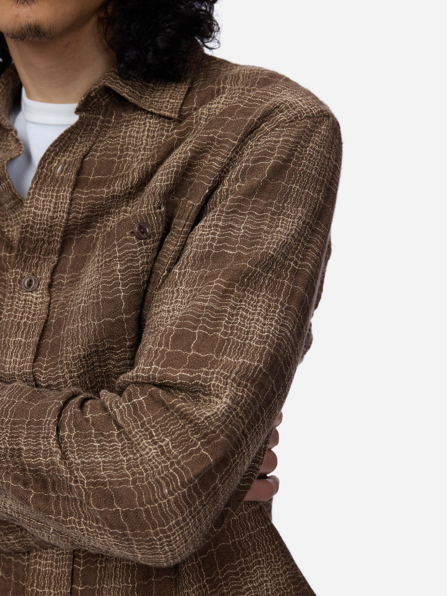 Utility Shirt ~ Drab Wavy Check