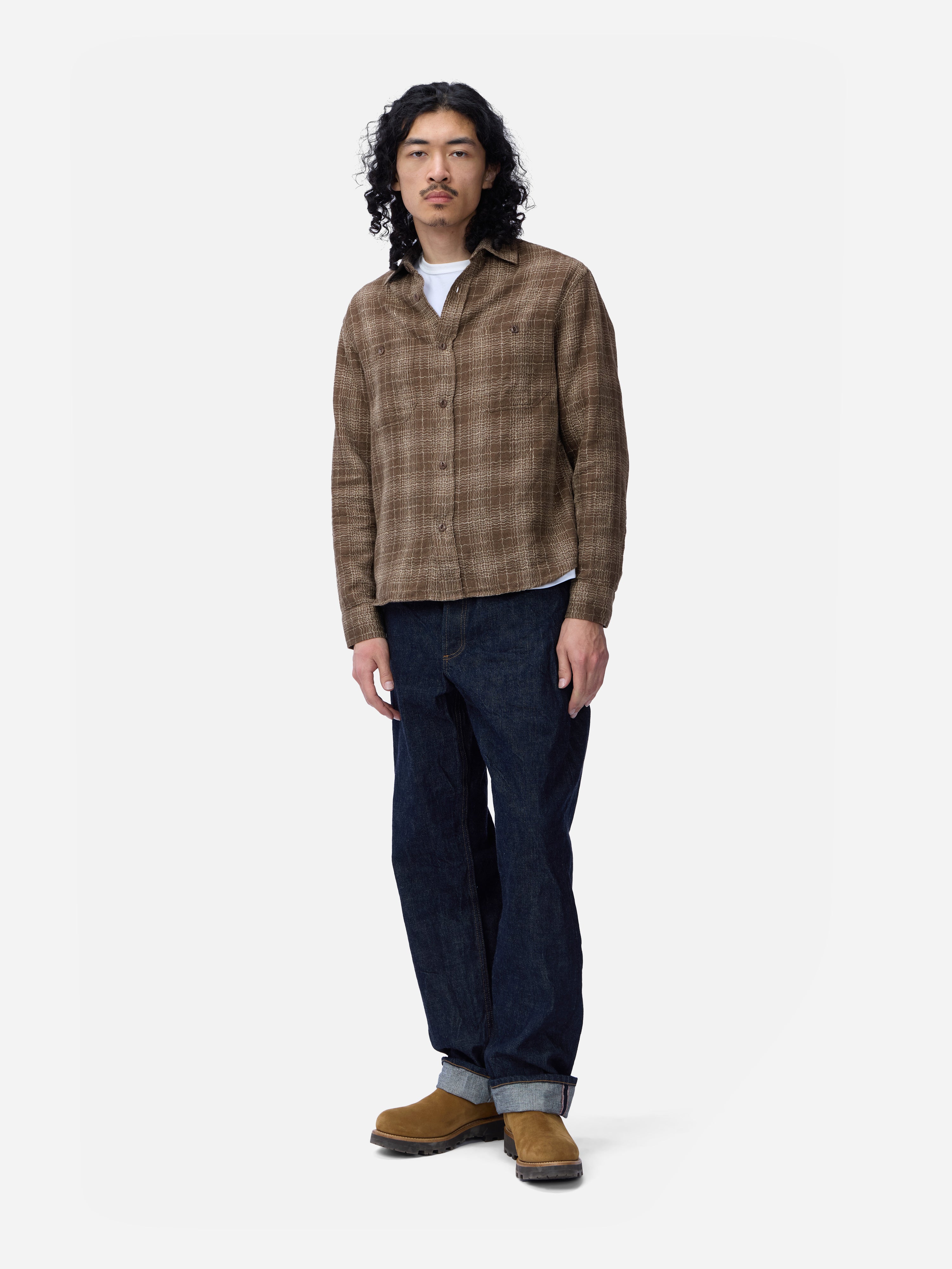 Utility Shirt ~ Drab Wavy Check – 3sixteen