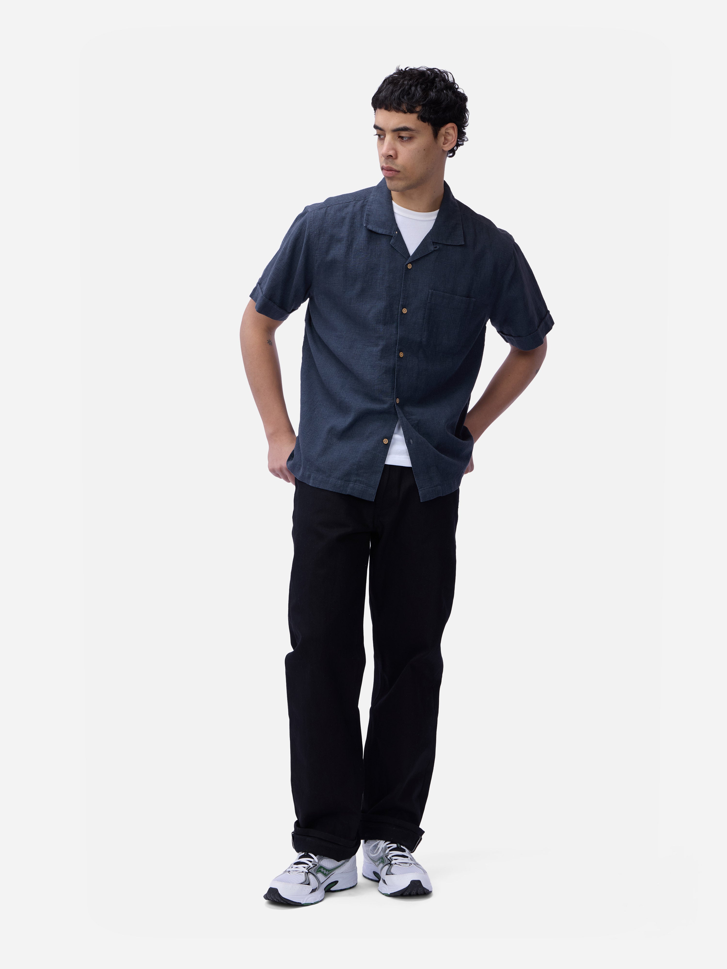 Vacation Shirt ~ Blue Linen – 3sixteen