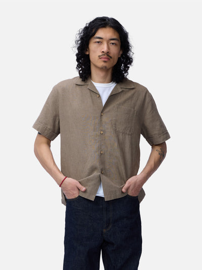 Vacation Shirt Almond Linen by 3sixteen