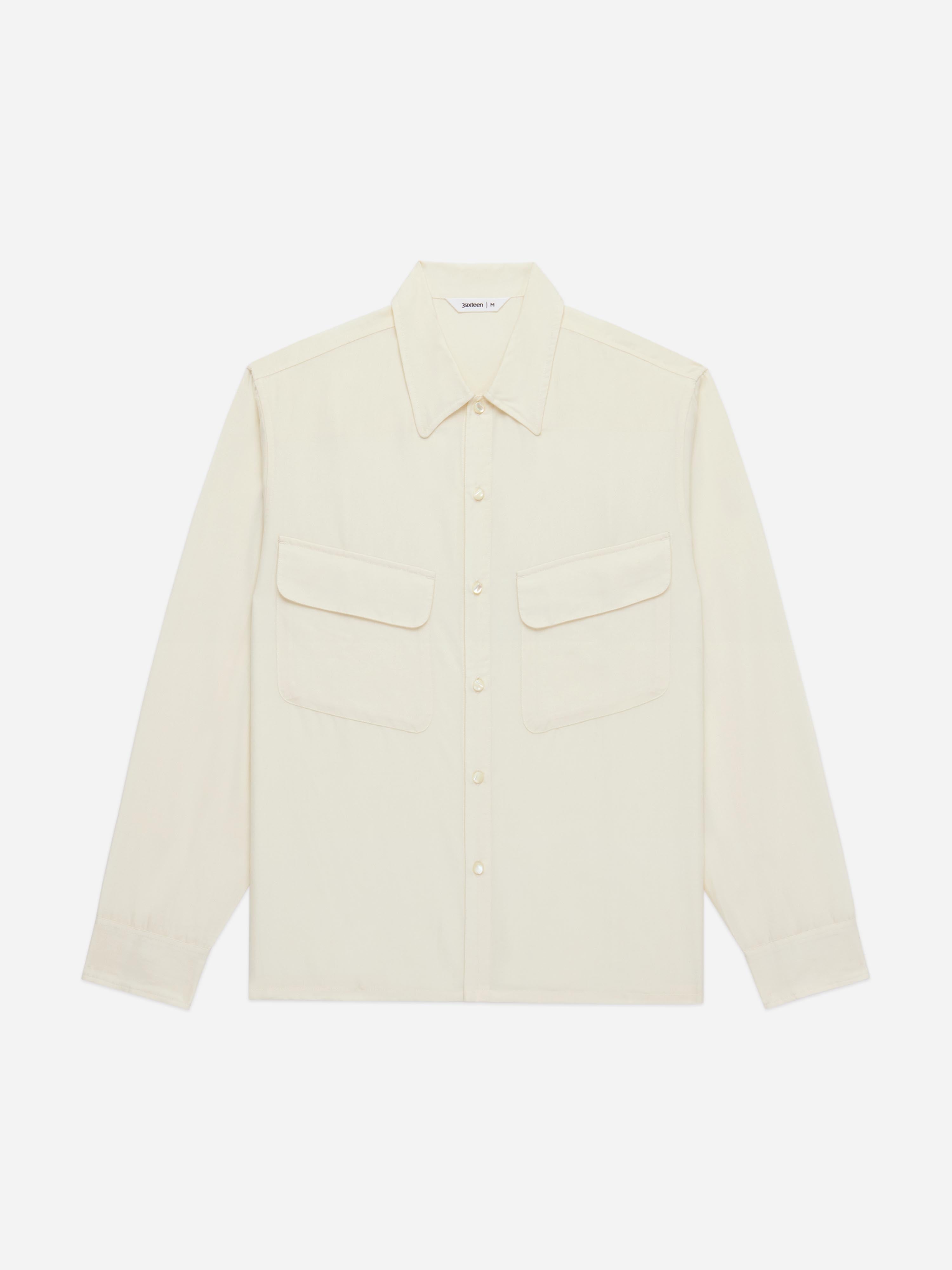 Mechanic Shirt ~ Ivory Lyocell – 3sixteen