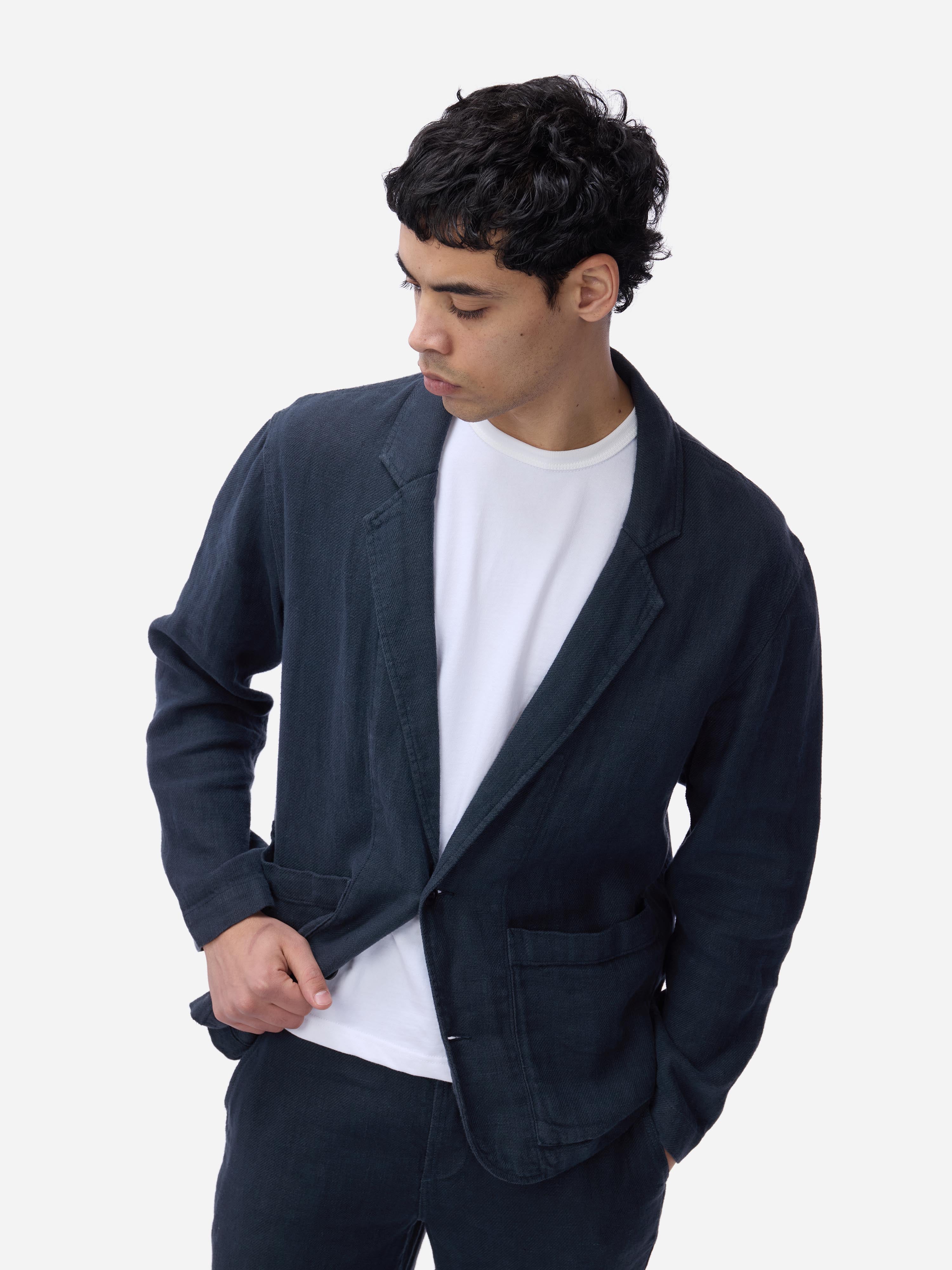 Work Blazer ~ Midnight Linen – 3sixteen