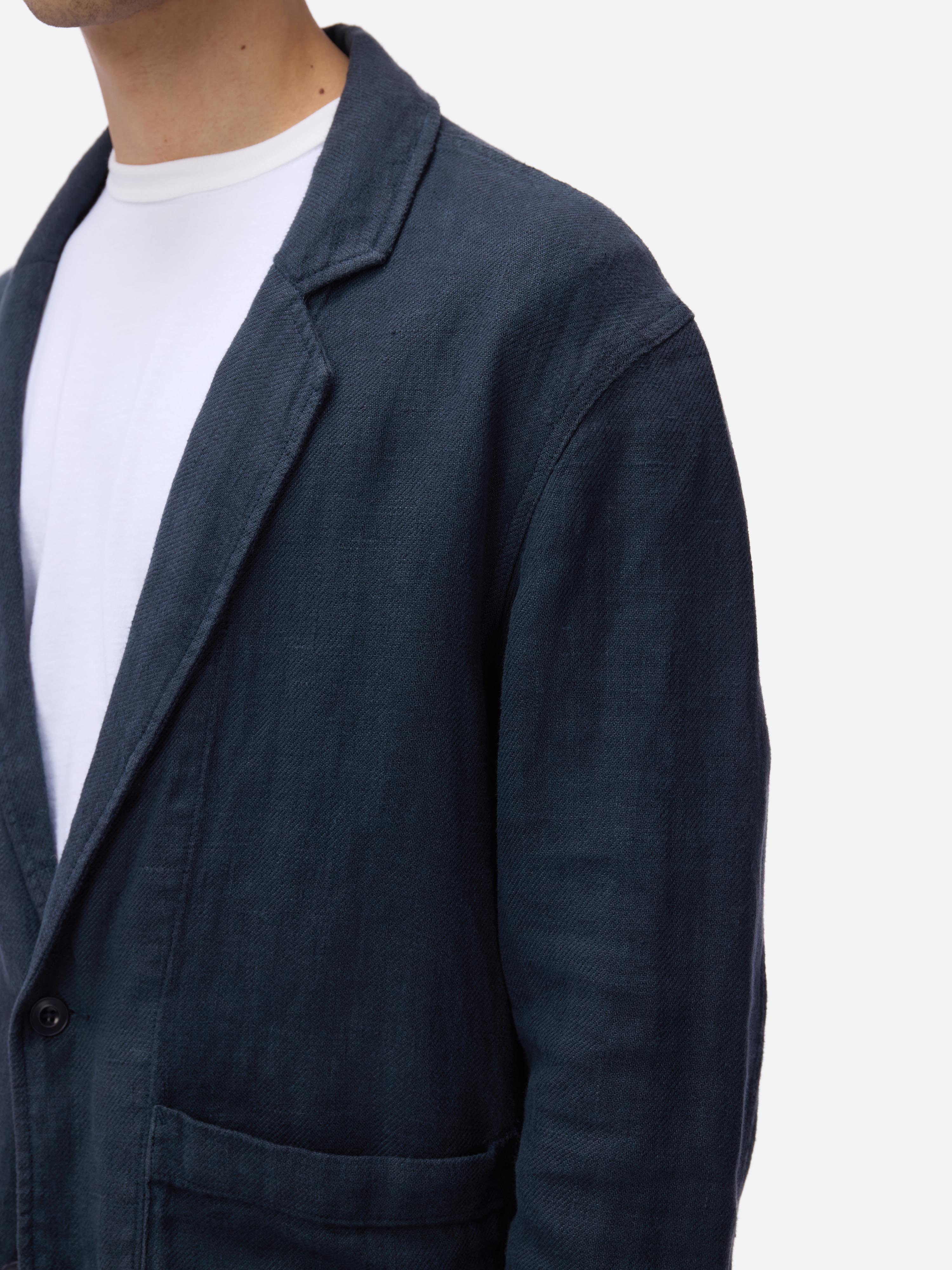 Work Blazer ~ Midnight Linen – 3sixteen