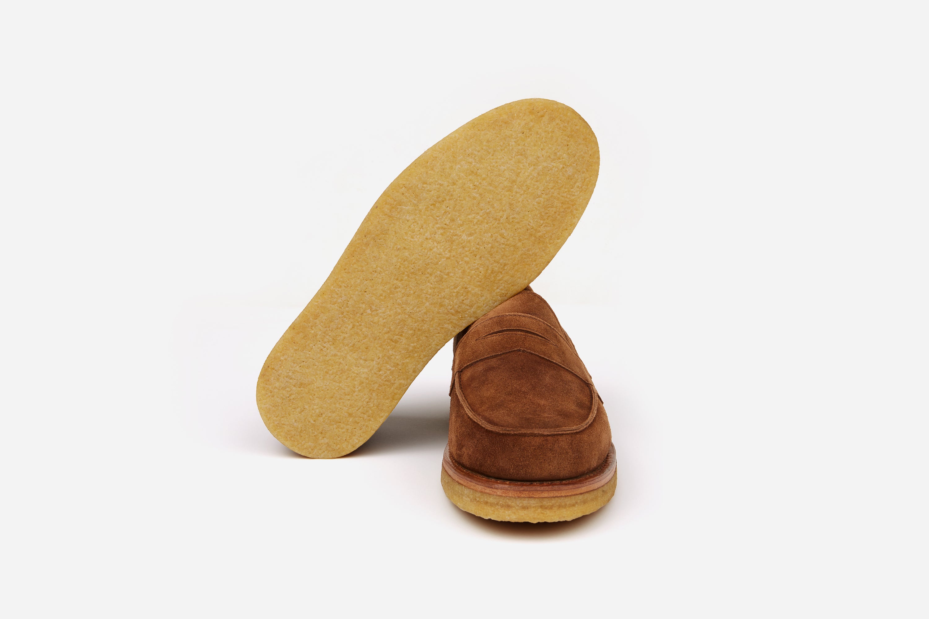 Crepe Wedge Loafer ~ Tan Snuff Suede – 3sixteen