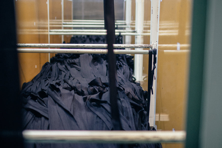 After 8-10 dips, the ropes go through heated rollers to be dried out and are then laid down into carts.