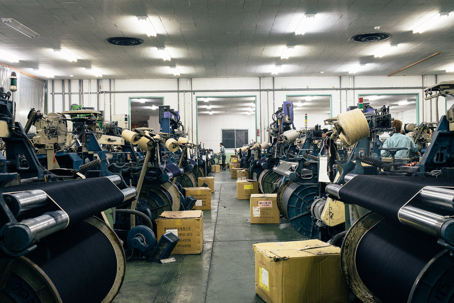 Kuroki’s weaving facility contains two huge rooms full of vintage Toyoda shuttle looms that produce selvedge denim all day long.
