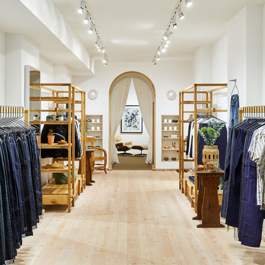 A look down the corridor of our NY store with an arch at the end of the space.