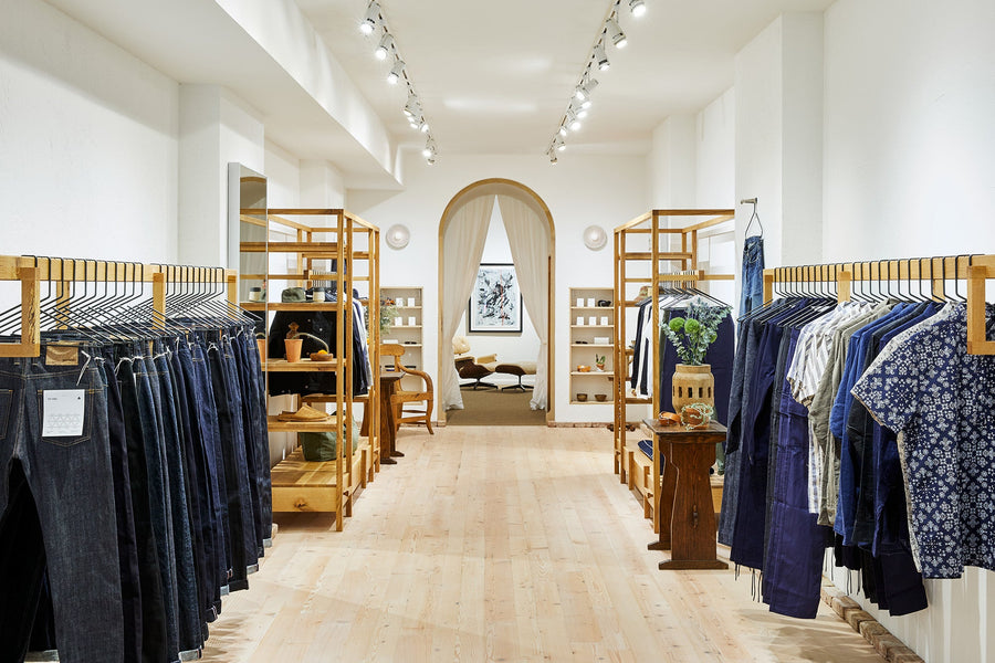 A look down the corridor of our NY store with an arch at the end of the space.