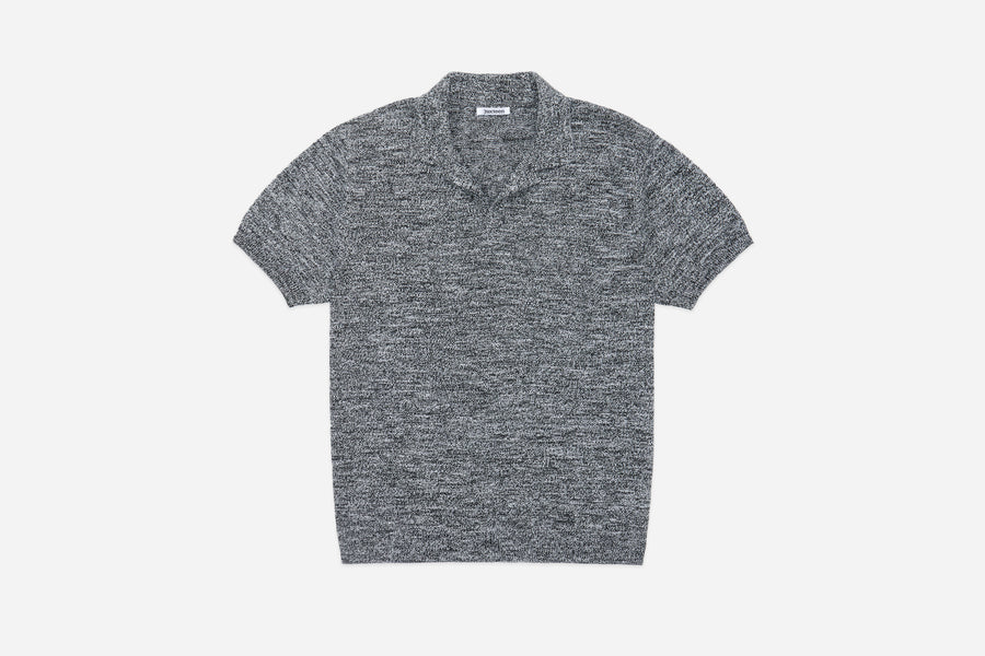 Knit Polo ~ Black Marled Yarn