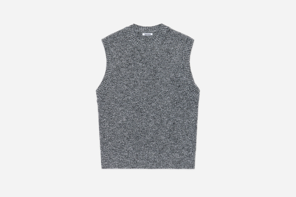 Sweater Vest Black Marled Yarn 3sixteen