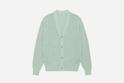 Classic Cardigan ~ Seafoam Domino – 3sixteen