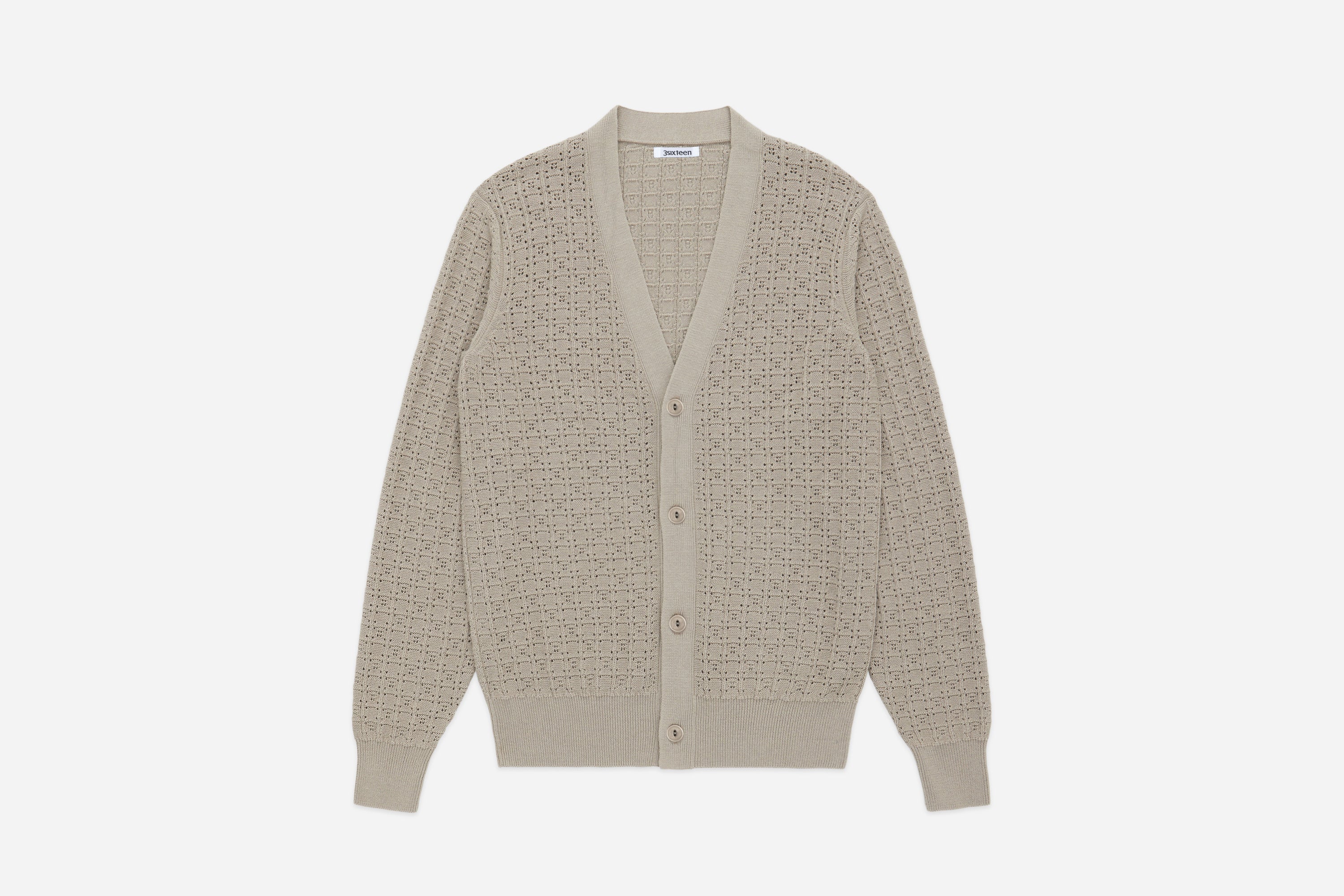 Classic Cardigan ~ Stone Domino – 3sixteen