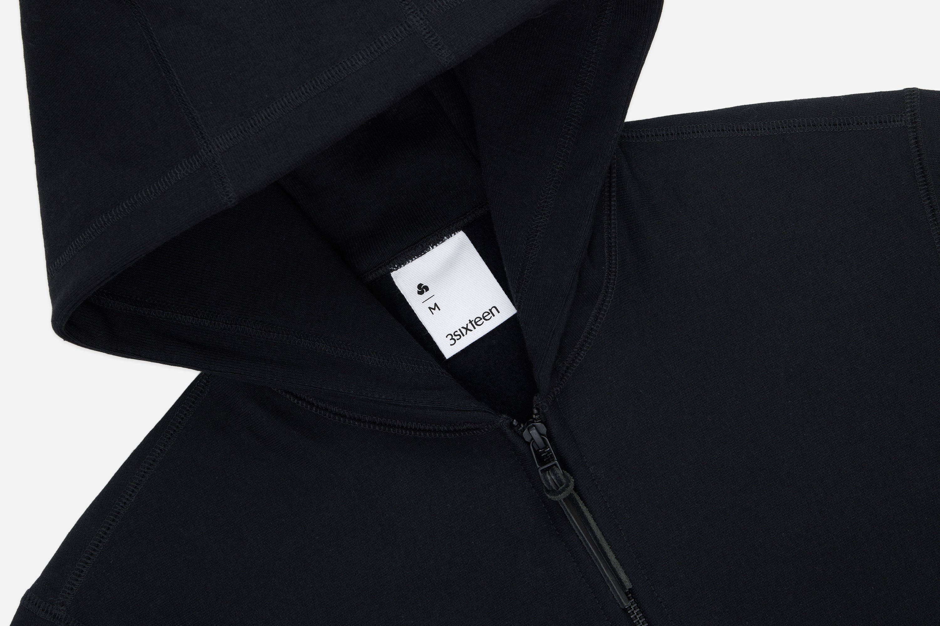 Heavyweight Zip Hoody ~ Black – 3sixteen