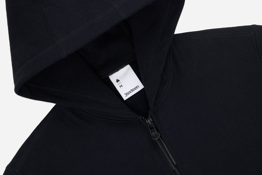 Heavyweight Zip Hoody ~ Black