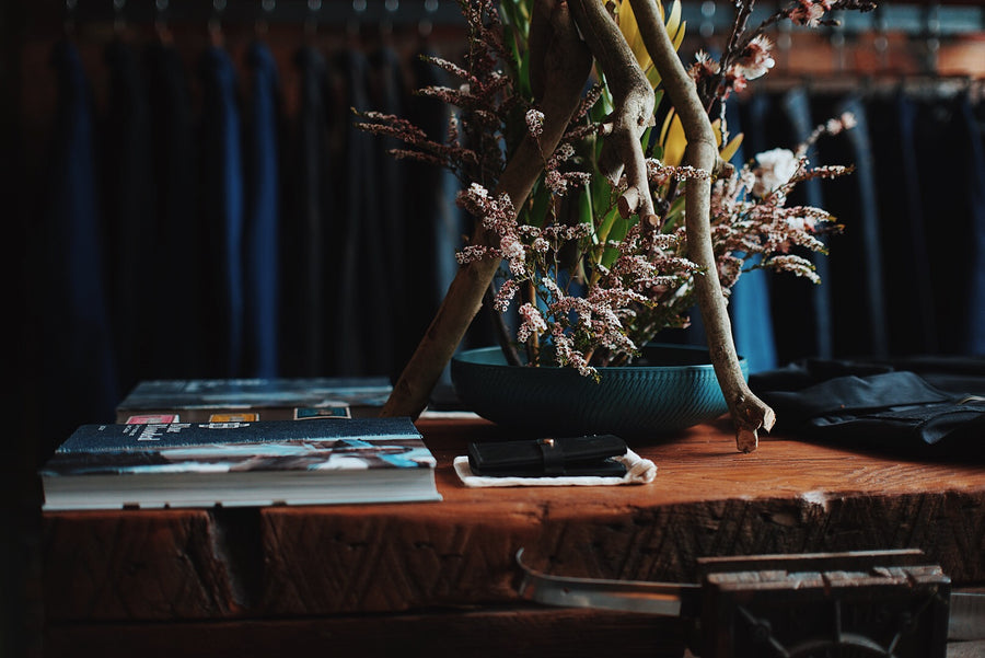 Close up view of a plant on table.