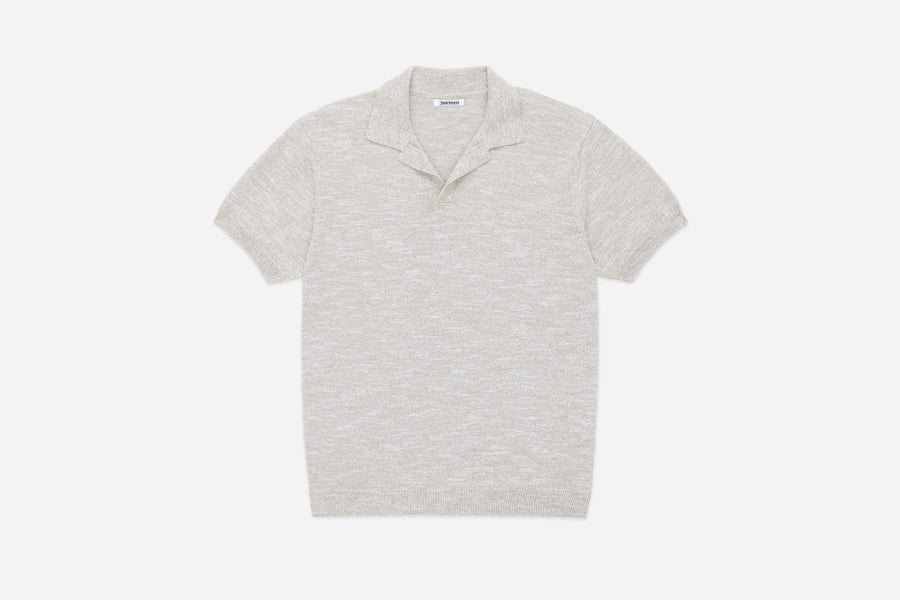 Knit Polo ~ Natural Marled Yarn