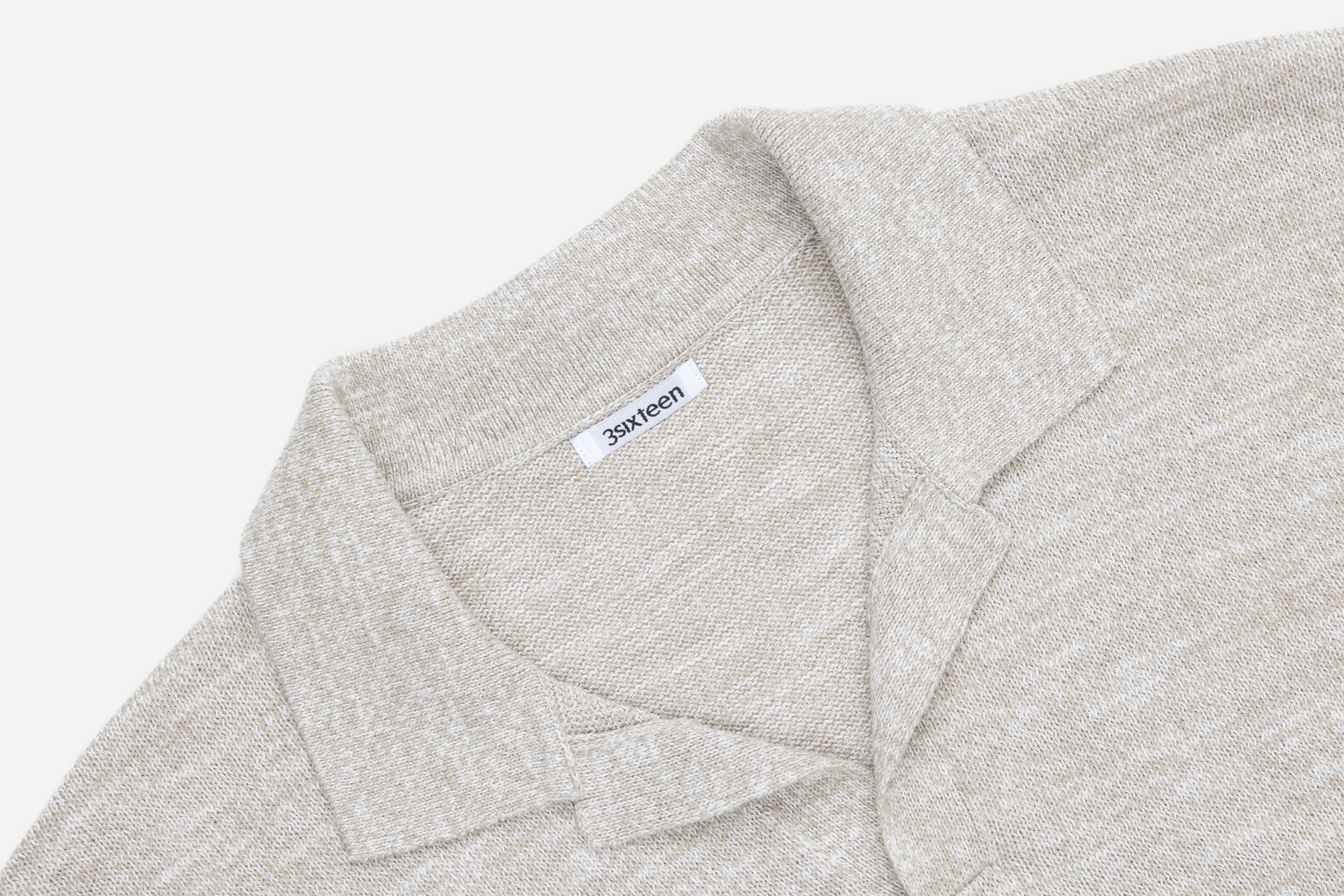 Knit Polo ~ Natural Marled Yarn – 3sixteen