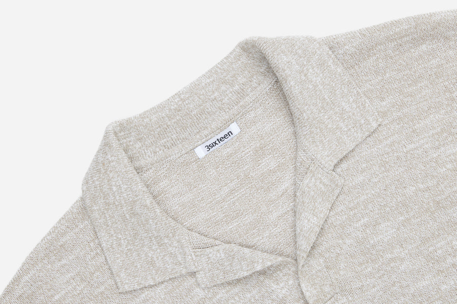 Knit Polo ~ Natural Marled Yarn