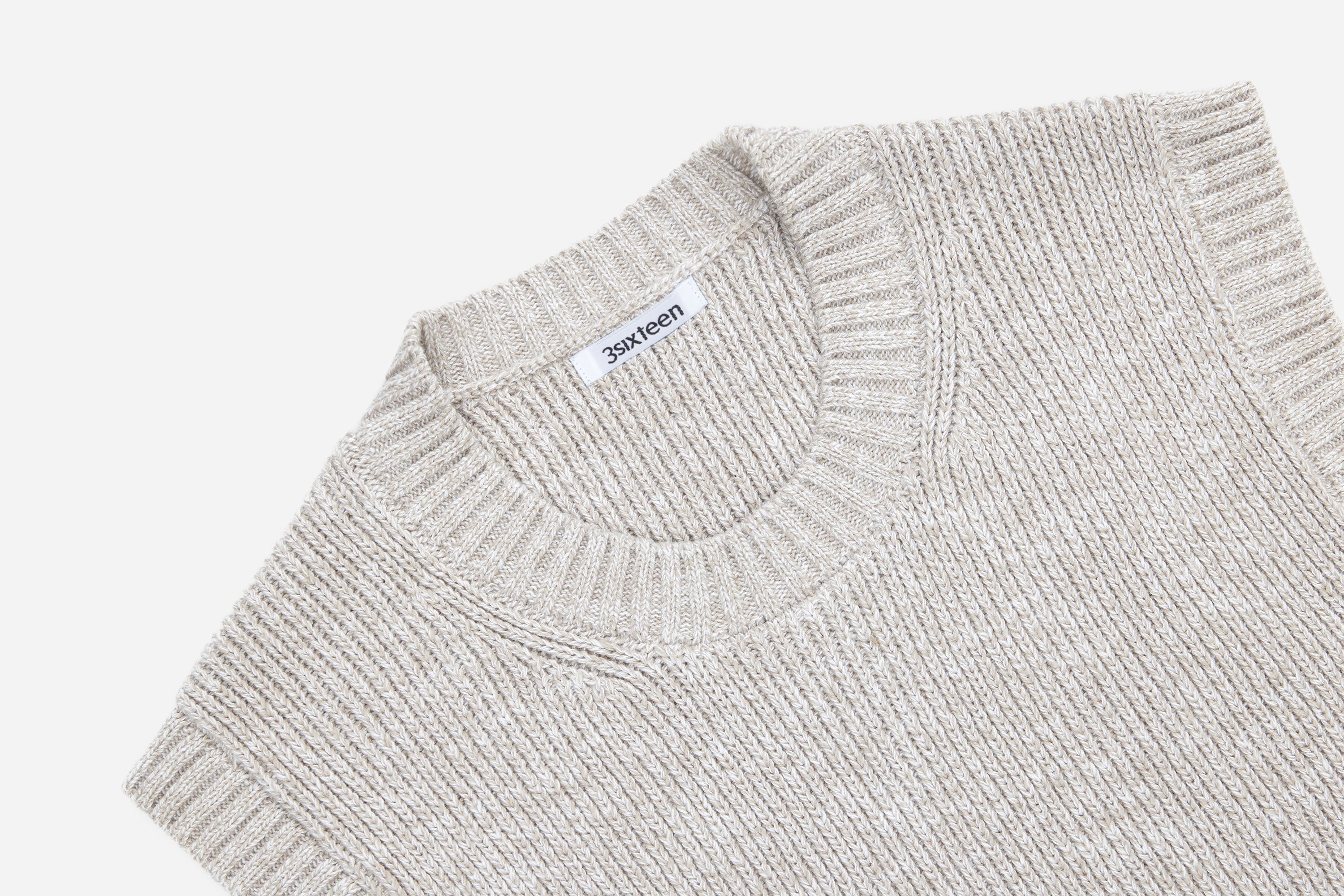 Sweater Vest ~ Natural Marled Yarn – 3sixteen
