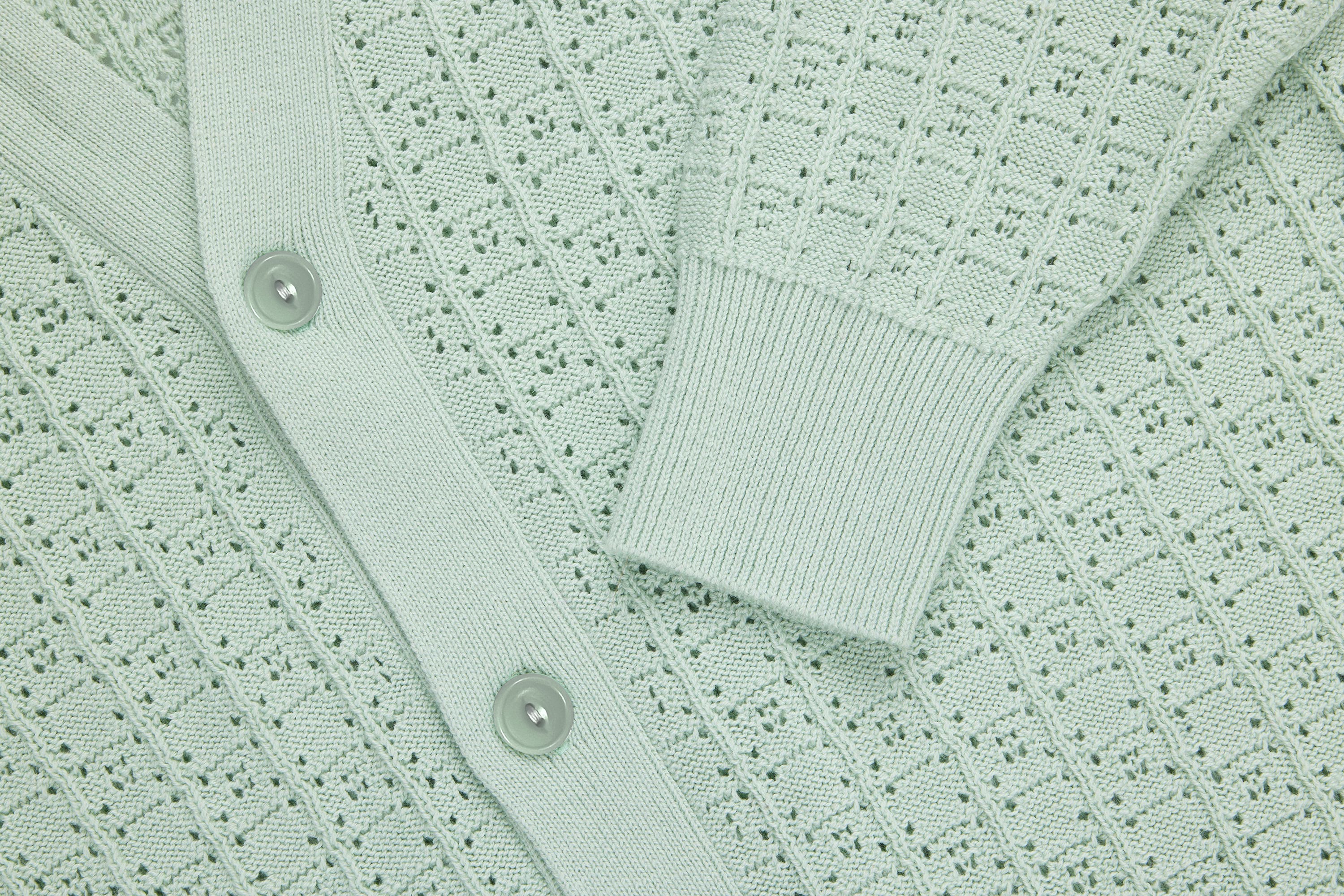 Classic Cardigan ~ Seafoam Domino – 3sixteen