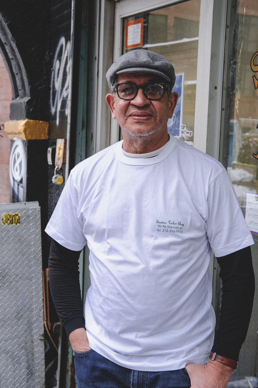 Pablo outside his shop.