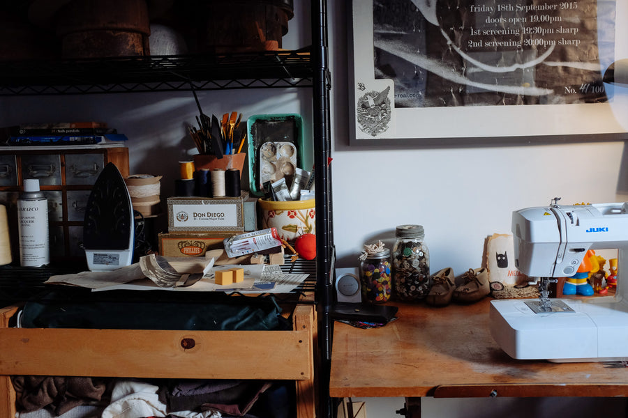 The workplace in which each jacket is sewn.