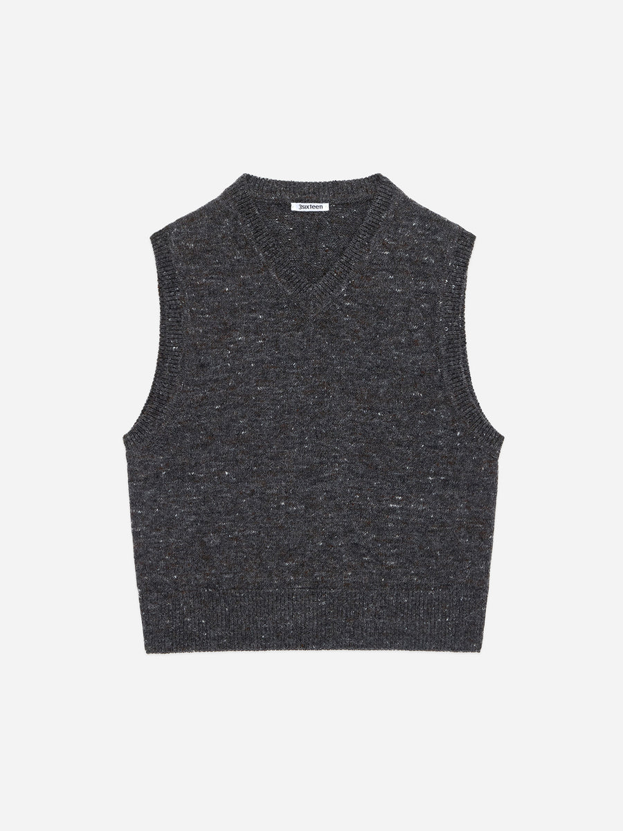 Sweater Vest ~ Pewter Tweed