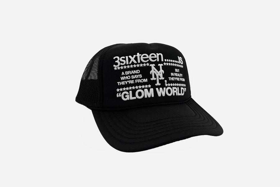 "Glom World" Trucker Hat ~ Black
