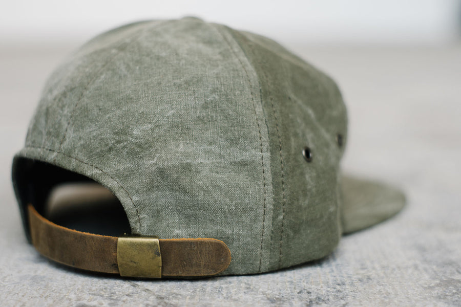 Close up view of rear of hat.