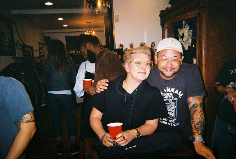 Two friends take a photo together.