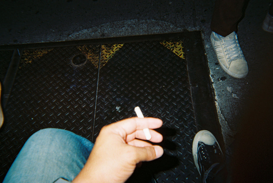 A burning cigarette.