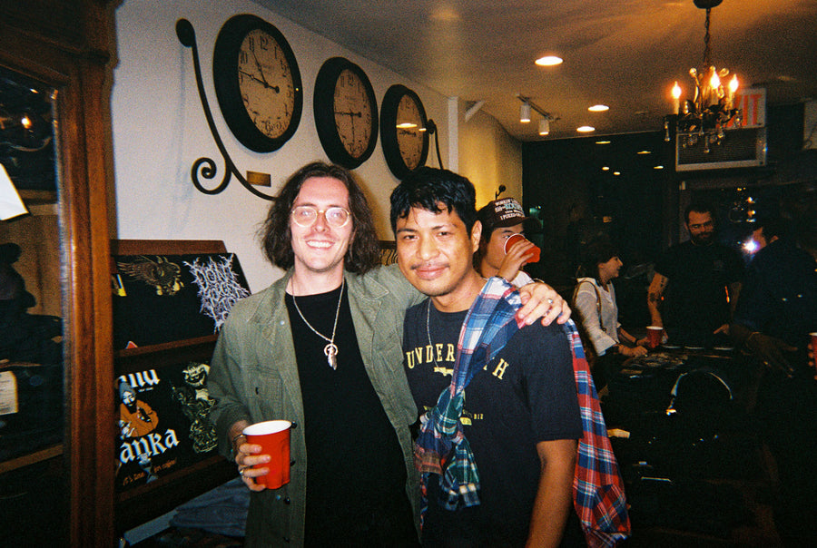 Two friends take a photo together.