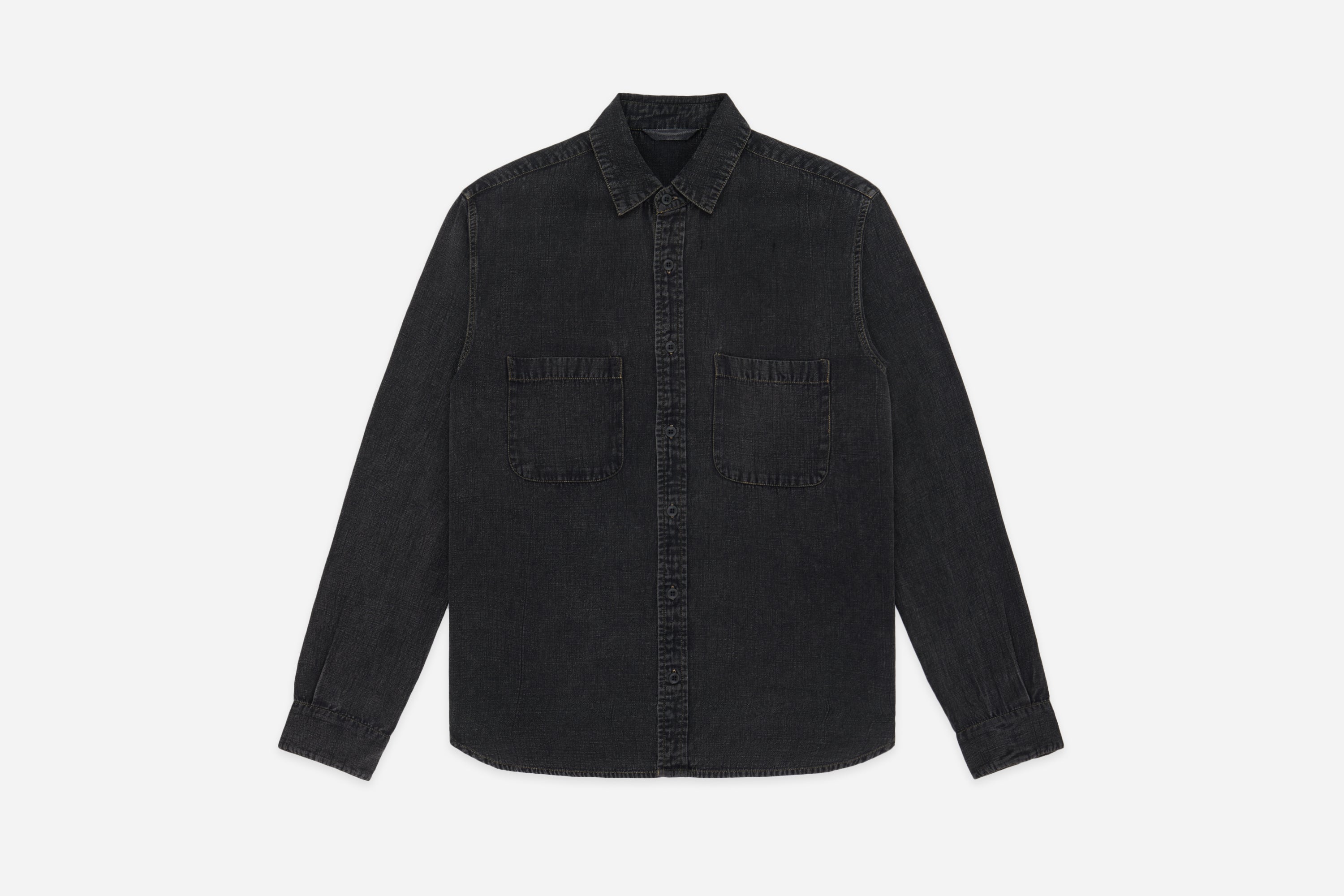 Mechanic Shirt ~ Stonewash Black Slub Tencel – 3sixteen