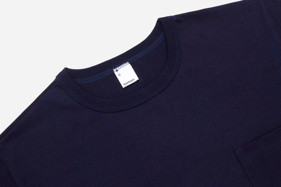 Heavyweight Pocket T-Shirt ~ Indigo (2 Pack)