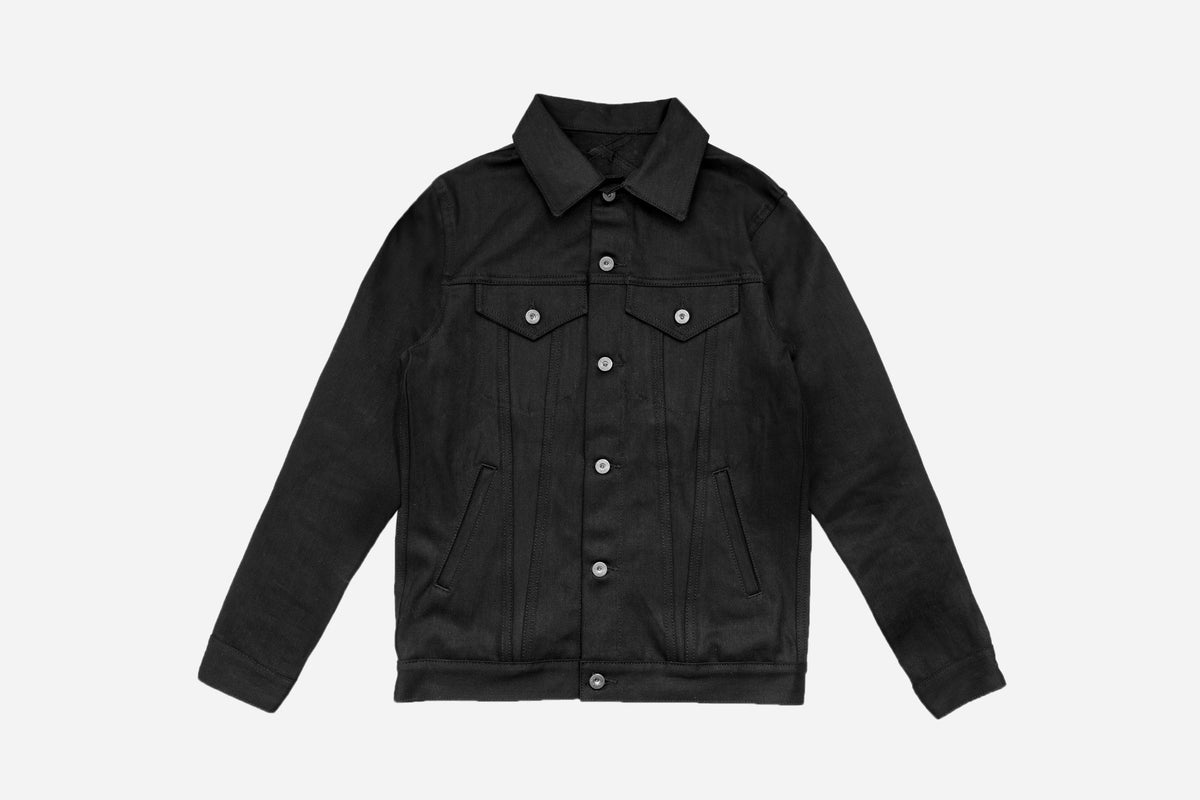 Men's Heavyweight Sherpa Lined Denim Shirt Jacket in Dark Indigo