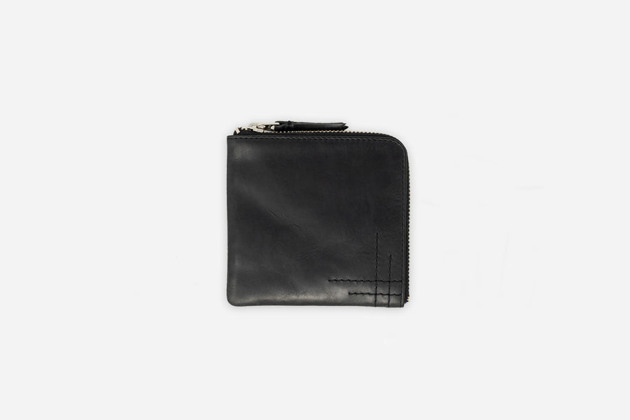 Zip Wallet ~ Black Cowhide