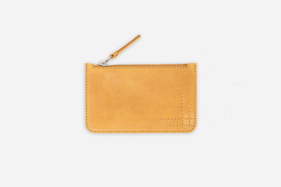 Zip Pouch ~ Natural Cowhide